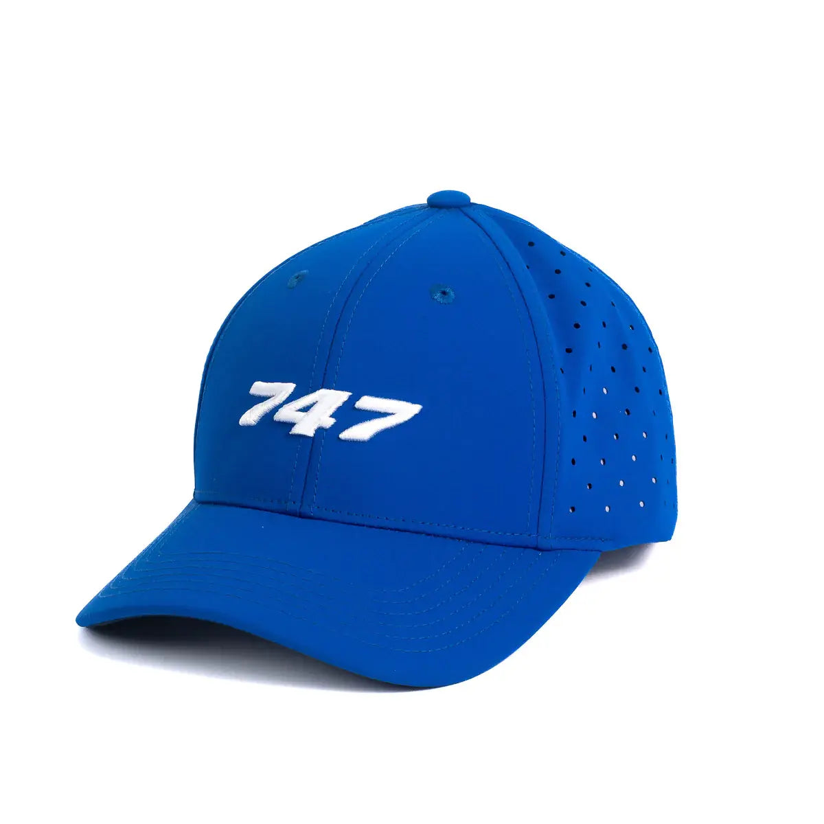 A blue hat with 747 on the front.