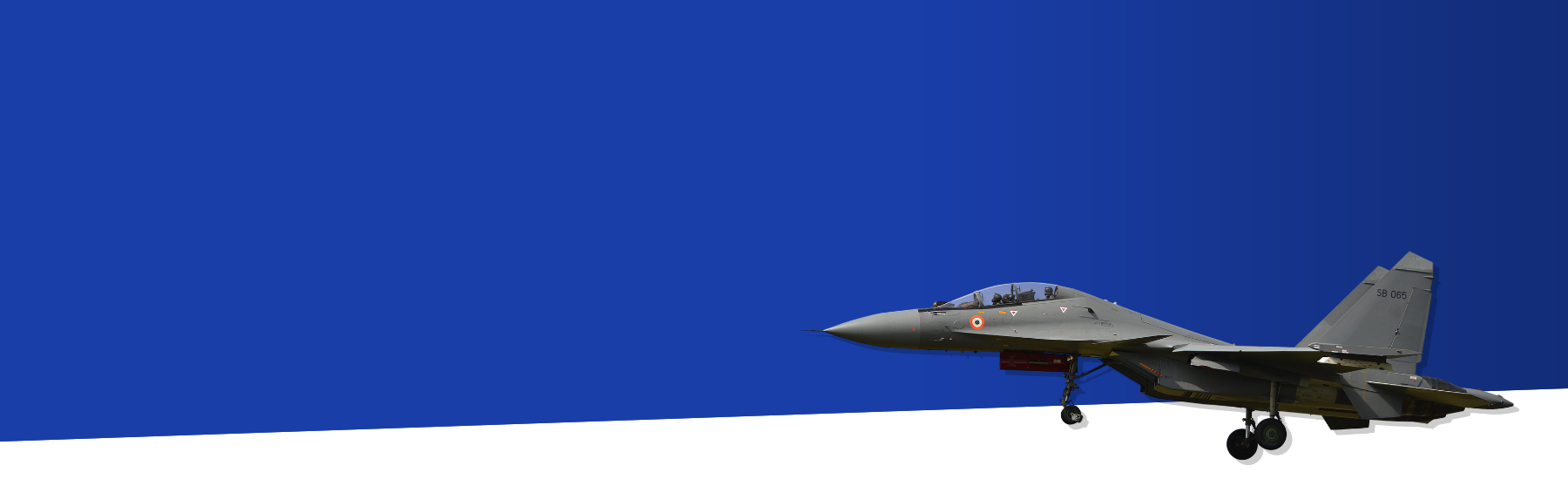 A page header which shows a fighter jet.