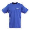 A blue t-shirt with the Flight Experience logo in the top right chest corner.