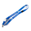 A blue lanyard with the words "if it's not Boeing I'm not going" written on it. Bottom half is detachable with a mini belt buckle.