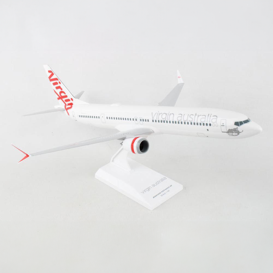 A model aircraft of the Virgin 737 Max10, the scale is 1:130.